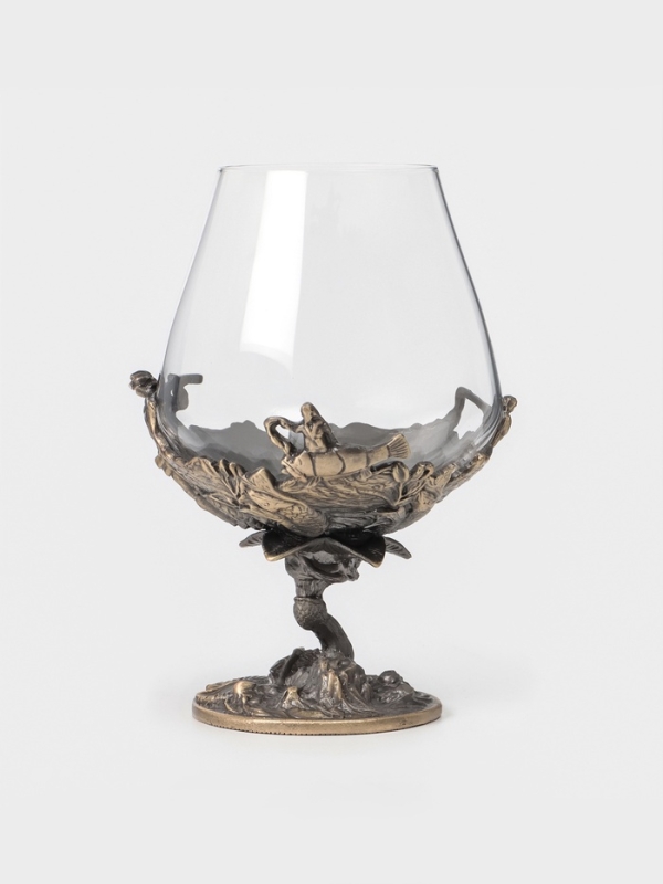 Бокал для коньяка 550 мл Бокал для коньяка 550 мл "Рыбалка", подарочный, бронза