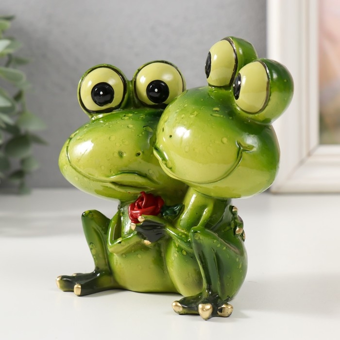 Сувенир полистоун лак Сувенир полистоун лак "Лягушата - первое свидание" 11,5х6,5х11,5 см
