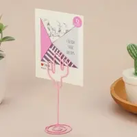 Подставка под ценник, фото «Кактус», с зажимом, 3.5×4×11 см, розовый