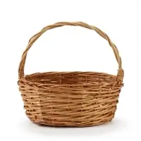 Корзина плетёная для хранения Natu, с ручкой, лоза, цвет медовый, набор 2 шт.