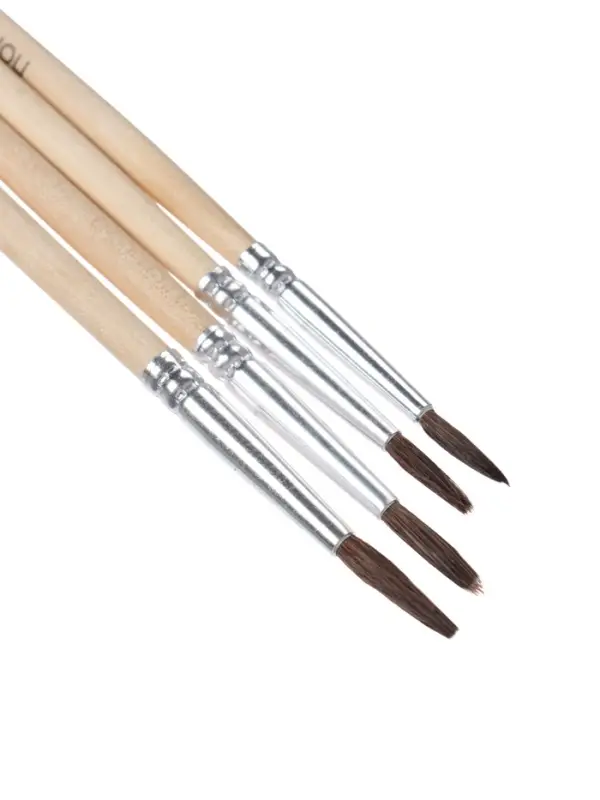 Набор кистей для рисования, пони, 4 штуки: № 1, 2, 3, 4, круглые, деревянная ручка, международный размер