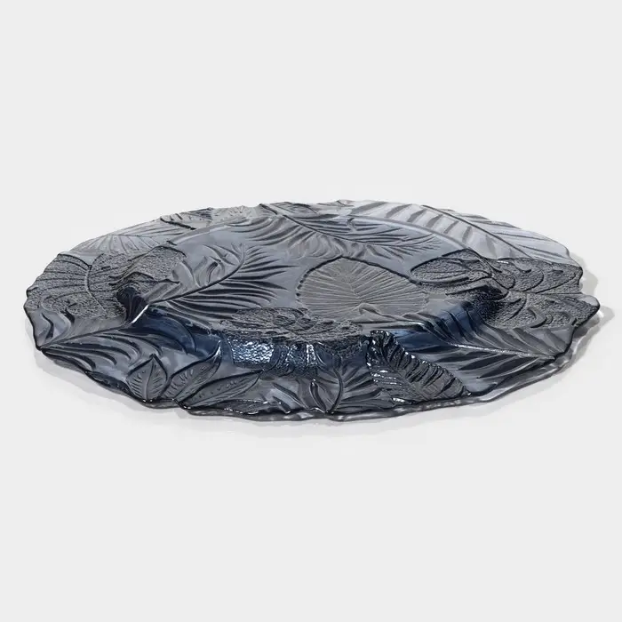 Тарелка подстановочная &laquo;Арабис&raquo;, d=33 см, стекло, голубая