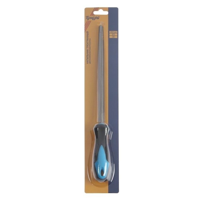 Напильник ТУНДРА, для заточки цепей пил, трехгранный, У10, 2К рукоятка, №3, 200 мм Напильник ТУНДРА, для заточки цепей пил, трехгранный, У10, 2К рукоятка, №3, 200 мм