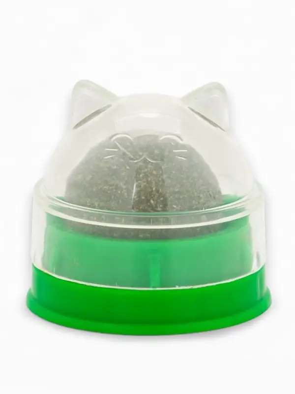Игрушка для кошек из кошачьей мяты  Игрушка для кошек из кошачьей мяты "Кот" на основании, 4,5х4,8х4,8 см, зеленая