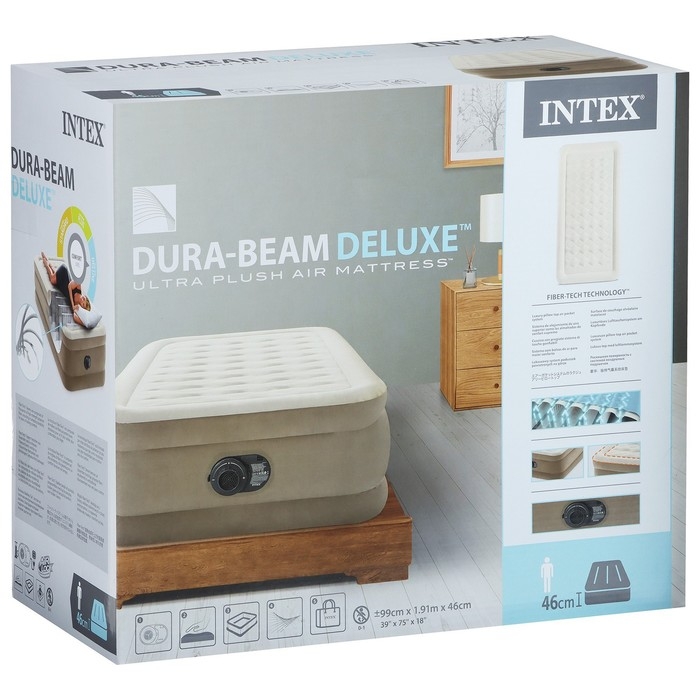 Кровать надувная TWIN ULTRA PLUSH AIRBED, 99 х 191 х 46 см, со встроенным насосом 64426ND Кровать надувная TWIN ULTRA PLUSH AIRBED, 99 х 191 х 46 см, со встроенным насосом 64426ND