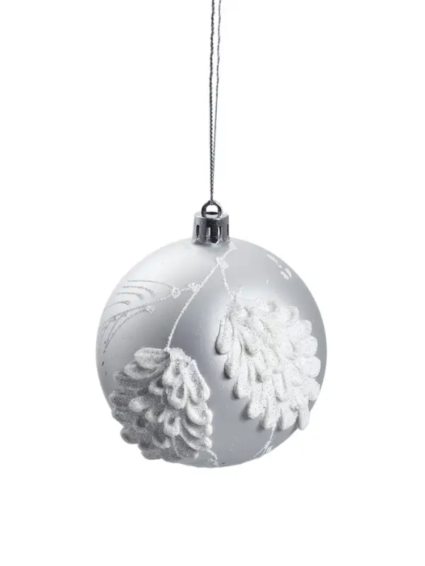 Ёлочные игрушки 6 шт. «Ловель», шары новогодние, d=8 см, серебро