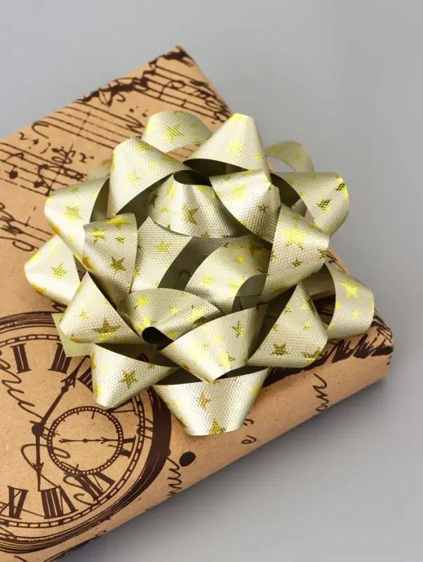 Подарочный Бант - звезда №10 &laquo;Звёзды&raquo;, для упаковки подарков, набор 6 шт., МИКС