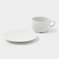 Чайная пара Дулевский фарфор &laquo;Белая&raquo;, чашка 250 мл, блюдце d=14.8 см, штабелируемая