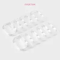 Кольца для штор Доляна, в ванную, пластик, 12 шт., 5.9&times;3.9 см, прозрачные