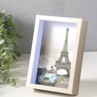 Фоторамка пластик 10х15 см "Ламберто" серебро с белым 16х11х3,5 см