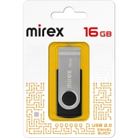 Флеш-память Mirex USB SWIVEL BLACK 16Gb (13600-FMURUS16 )