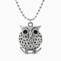 Кулон &laquo;Сова круглая&raquo;, art, цвет серебро чернёное, 44 см