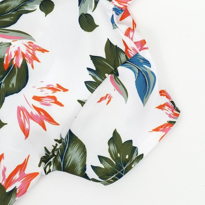 Рубашка для собак  Рубашка для собак "Тропики", L (ДС 28, ОГ 36, ОШ 26 см), белая