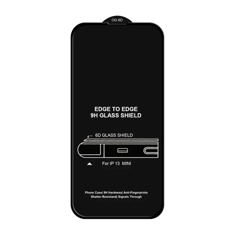Защитное стекло для iPhone 13 Mini 6D без упаковки