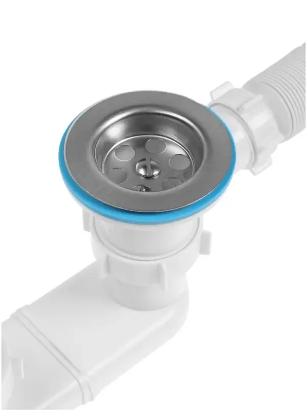 Сифон для ванны ZEIN, 1 1/2&rsquo;&rsquo;, с гофротрубой 40*50мм, литой выпуск, с пробкой