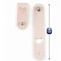 Бирка с кнопкой &laquo;Сердце&raquo; TEIRA, 8&times;1.5 см, 10 шт., нежно-розовая