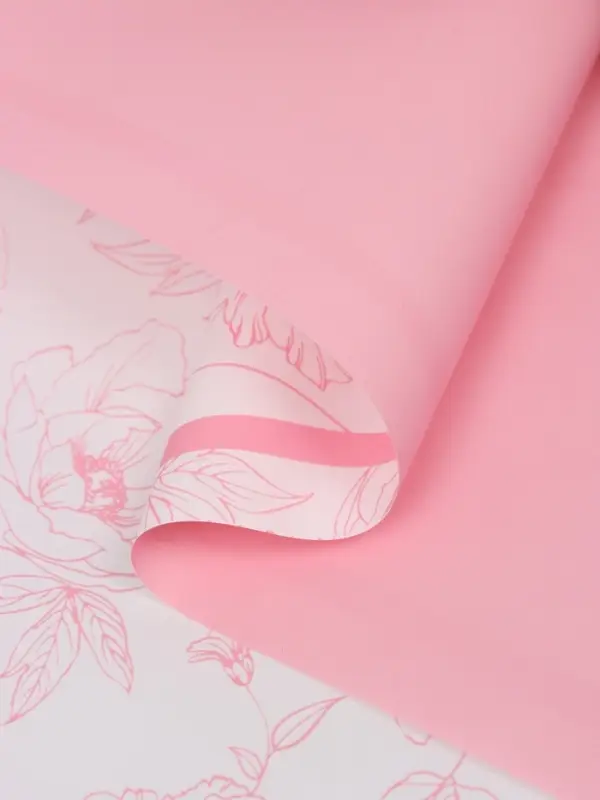 Пленка для цветов, "Букет цветов", розовая, 57х57 см