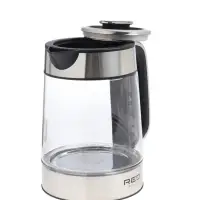 Чайник электрический RED SOLUTION G104, 1.7 л, 2200 Вт, стекло, съёмная крышка, серый