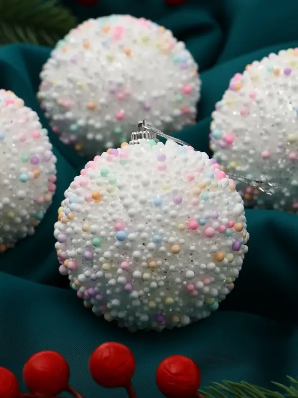 Набор шаров пластик d-7 см, 4 шт Набор шаров пластик d-7 см, 4 шт "Абель" колор