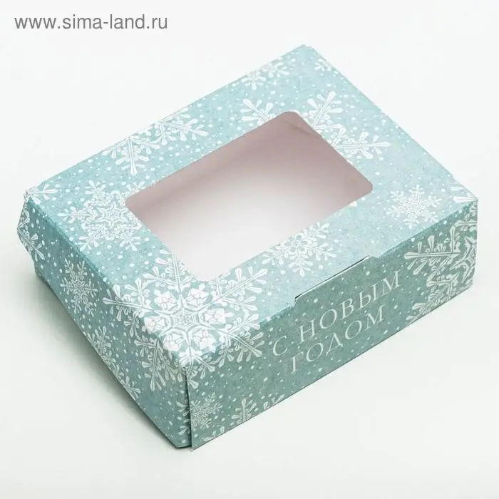 Коробка складная «Снежинки», 10 х 8 х 3.5 см Коробка складная «Снежинки», 10 х 8 х 3.5 см