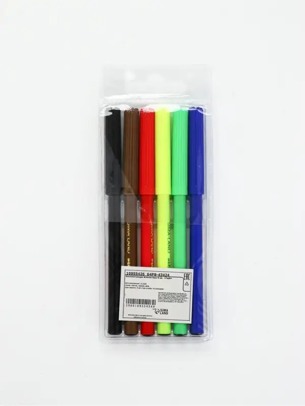 Фломастеры 6 цветов, вентилируемый колпачок &laquo;Герб&raquo;