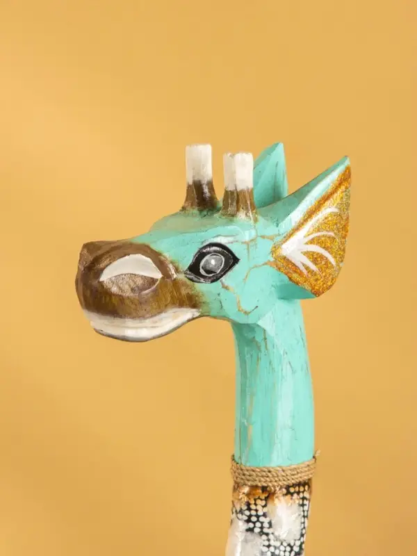 Сувенир Сувенир "Жираф" дерево 20х12х100 см, цв. бирюзовый