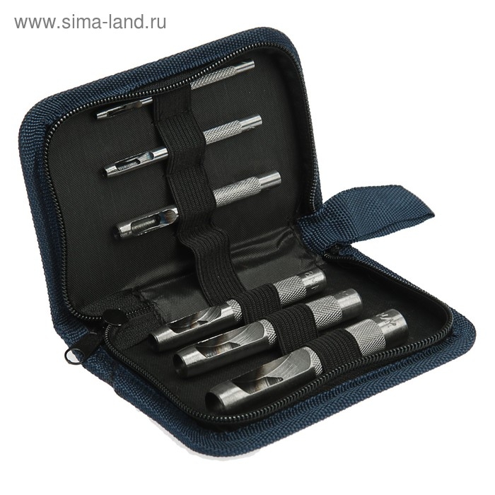 Набор пробойников для кожи  Набор пробойников для кожи "Сибртех" 18306, 3-12.5 мм, 6 шт., чехол