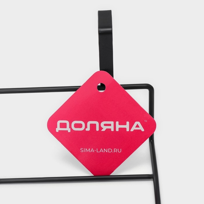 Держатель для полотенец на дверцу Доляна, 24,5×10×10 см, цвет чёрный