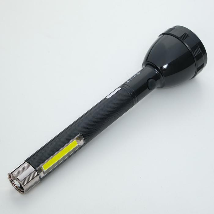 Фонарь ручной аккумуляторный, 5 Вт+3 Вт, 2400 мАч, COB, 4 режима, 8 ч работы, USB Фонарь ручной аккумуляторный, 5 Вт+3 Вт, 2400 мАч, COB, 4 режима, 8 ч работы, USB