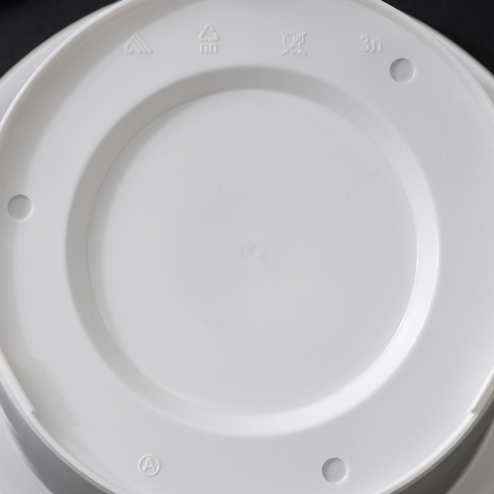 Горшок для цветов с поддоном «Эконом», 3 л, пластиковый, цвет белый