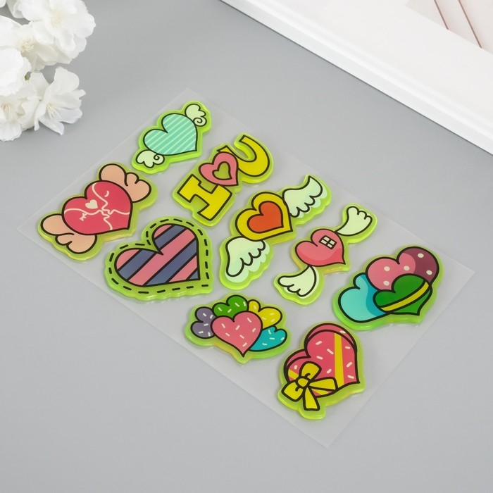 Наклейка силикон на стекло фосфорная Наклейка силикон на стекло фосфорная "Любовь окрыляет" 20х16 см