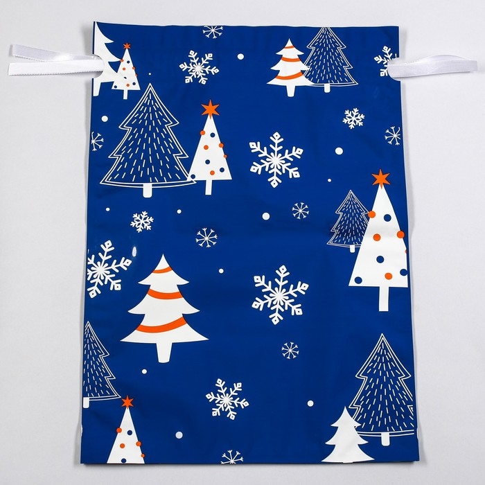 Новый год. Пакет подарочный с завязками,  Новый год. Пакет подарочный с завязками, "Зимний лес", 29х43 см.