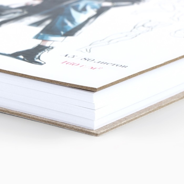 Скетчбук в твердой обложке, на гребне А5 80 листов «Девушка» Скетчбук в твердой обложке, на гребне А5 80 листов «Девушка»