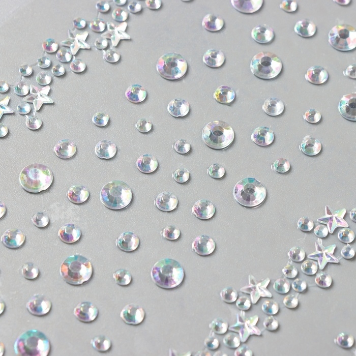 Наклейка пластик стразы Наклейка пластик стразы "Звёздная дорога" серебро 22,5х11,5 см