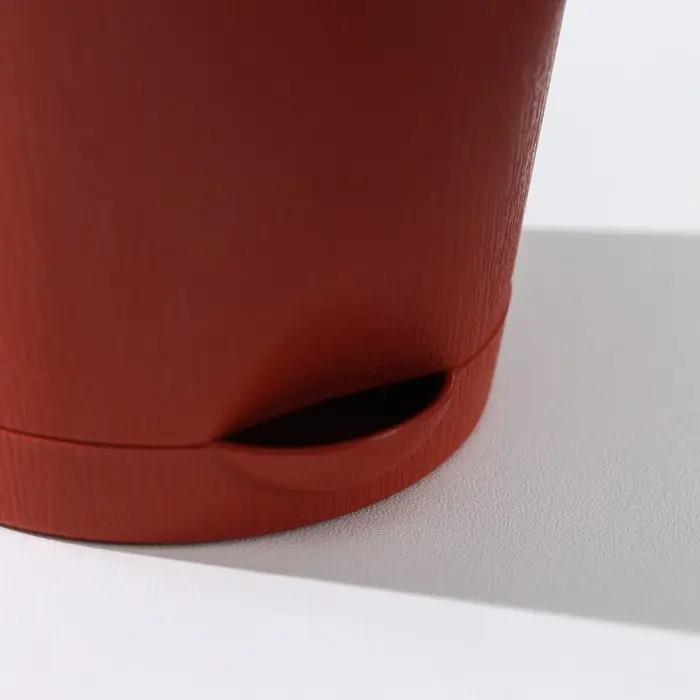 Горшок для цветов с прикорневым поливом «Альянс», 0.4 л, d=10 см, h=8.5 см, пластиковый, цвет терракот Горшок для цветов с прикорневым поливом «Альянс», 0.4 л, d=10 см, h=8.5 см, пластиковый, цвет терракот