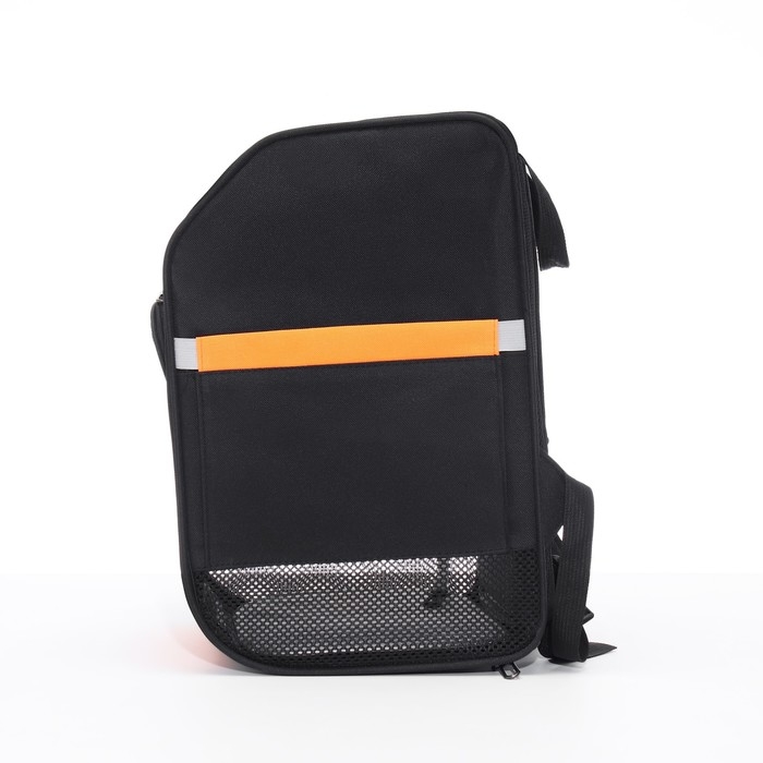 Рюкзак для переноски кошек и собак, БРЕЗЕНТ, 30*27*40 см, чёрно-оранжевый Рюкзак для переноски кошек и собак, БРЕЗЕНТ, 30*27*40 см, чёрно-оранжевый