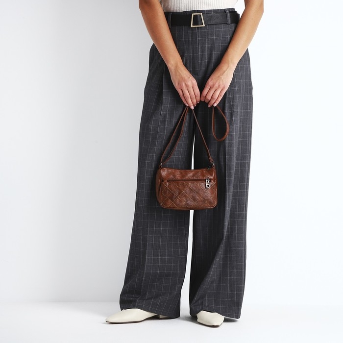 Сумка кросс-боди на молнии, цвет коричневый Сумка кросс-боди на молнии, цвет коричневый