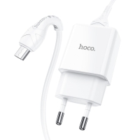 Сетевое зарядное устройство Hoco N9, USB - 2.1 А, кабель microUSB 1 м, белый