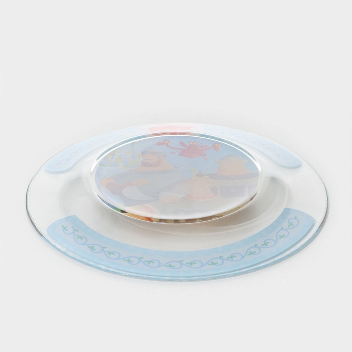 Тарелка стеклянная «Три Богатыря», d=19,5 см