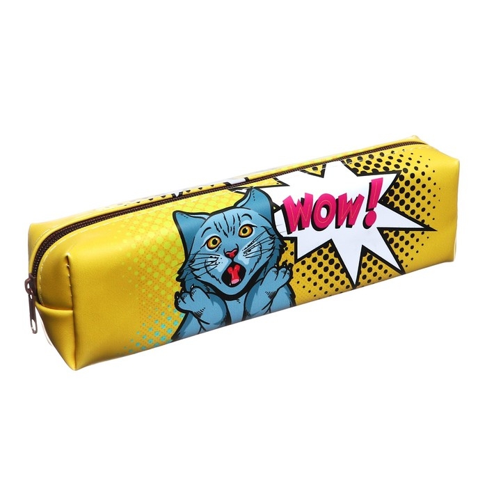 Пенал школьный Пенал школьный "Серый кот ", на молнии