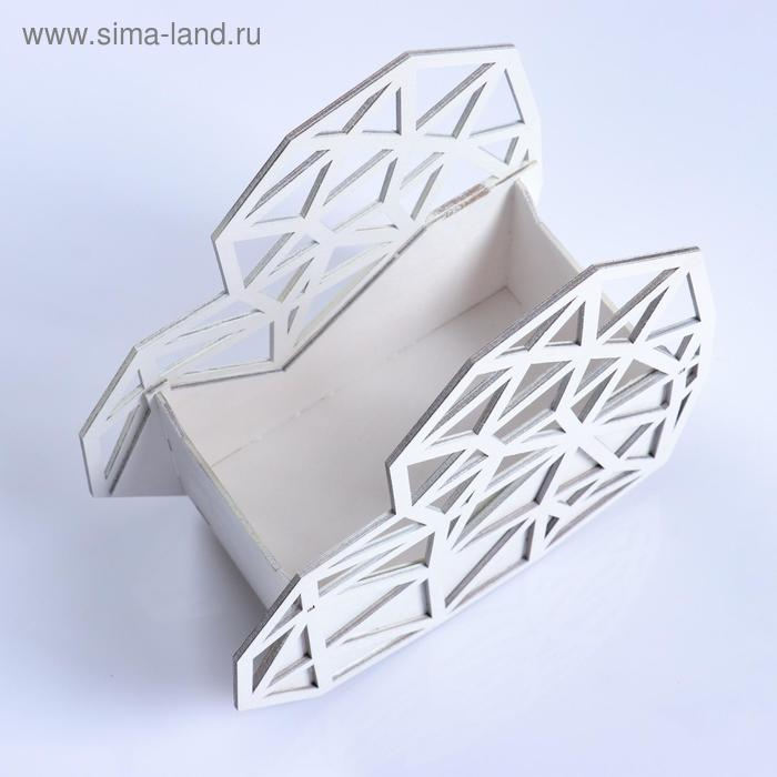 Кашпо деревянное  Кашпо деревянное "Сердце Хайтек", белый, 20×10×20 см