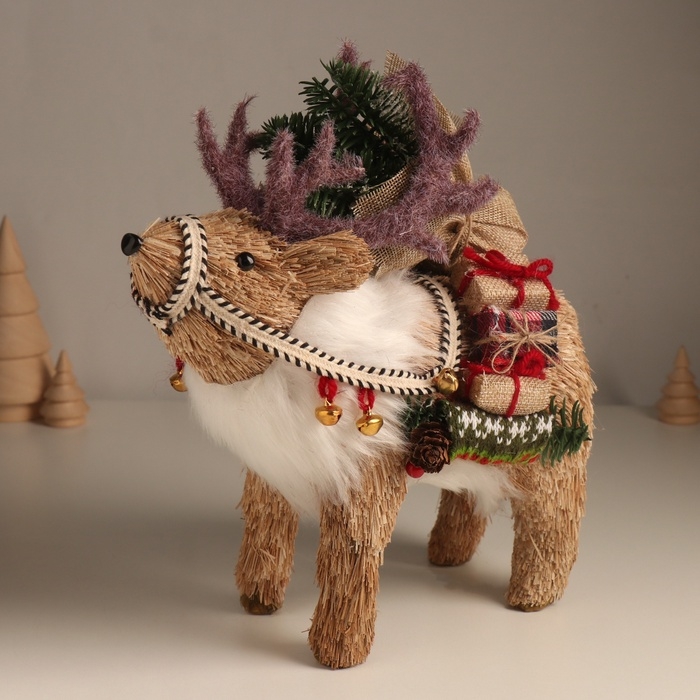 Декор  Декор "Олень с подарками на спине" 26х13х26 см