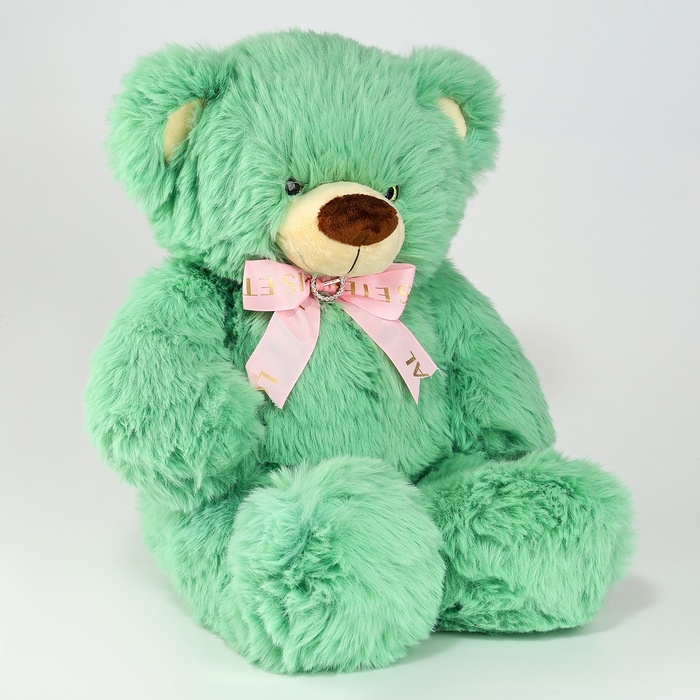Мягкая игрушка «Медведь», с бантиком, 60 см, цвет зелёный