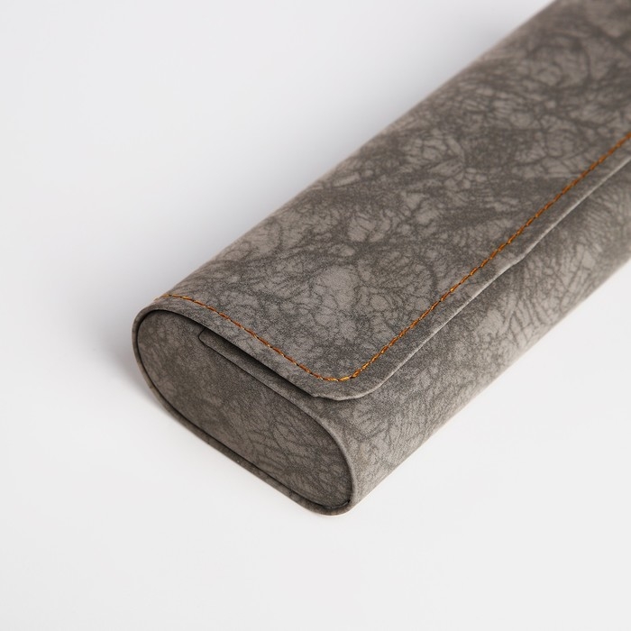 Футляр для очков на хлопушке, длина 16 см, цвет серый Футляр для очков на хлопушке, длина 16 см, цвет серый