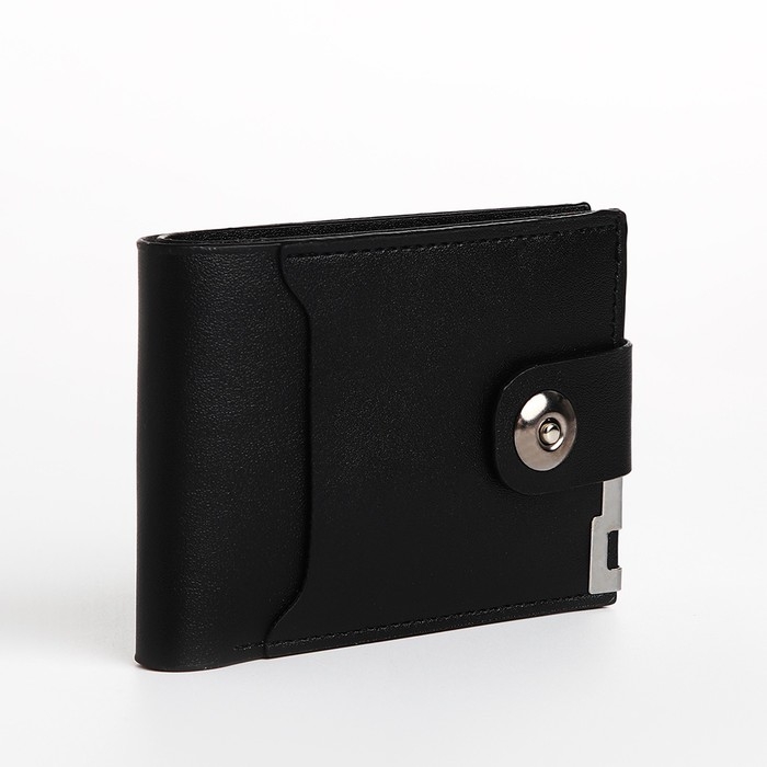 Портмоне мужское на магните, отдел для купюр, для карт, для монет, цвет чёрный Портмоне мужское на магните, отдел для купюр, для карт, для монет, цвет чёрный