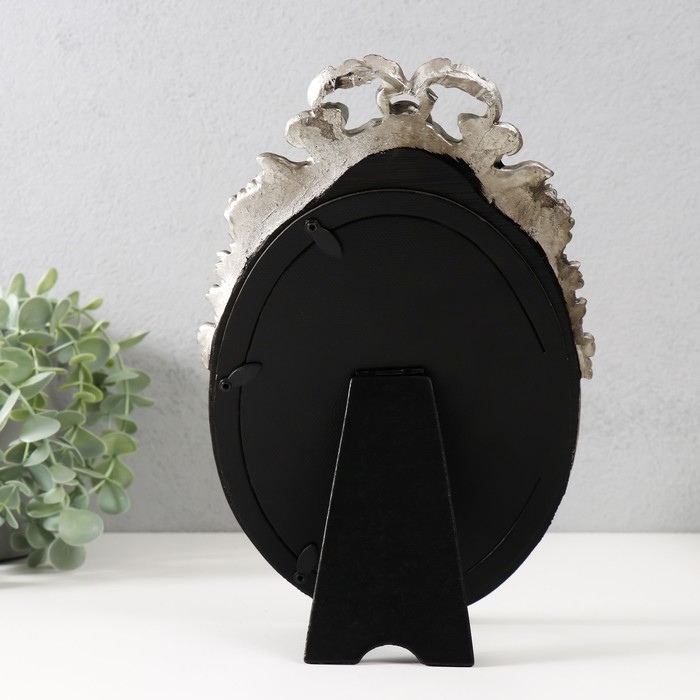 Фоторамка полистоун 13х18 см Фоторамка полистоун 13х18 см "Бант и цветочный венок" тёмно-серый серебро 16,8х1,7х25,5 см