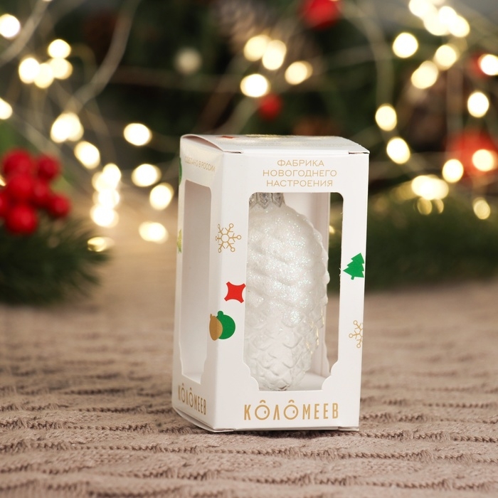 Ёлочное украшение Ёлочное украшение "Шишка в снегу" микс, в подарочной упаковке, h-8см