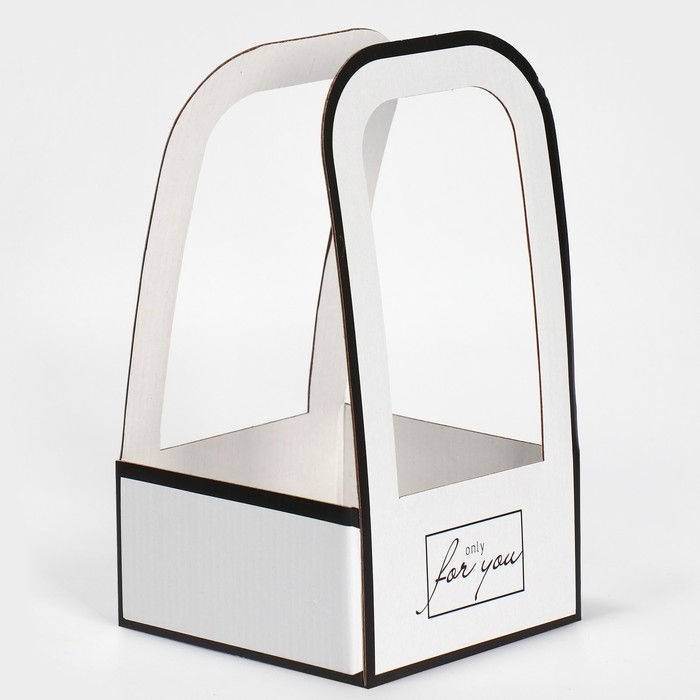 Коробка-переноска для цветов «For you», 12 × 12 × 22 см Коробка-переноска для цветов «For you», 12 × 12 × 22 см
