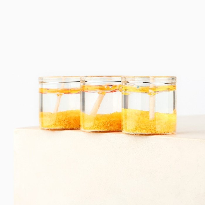 Свечи гелевые новогодние «На счастье» на Новый год на Новый год, 3 шт, золотые, 2,5 х2,5 х 2,5 см Свечи гелевые новогодние «На счастье» на Новый год на Новый год, 3 шт, золотые, 2,5 х2,5 х 2,5 см