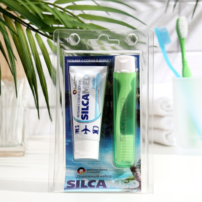 Набор дорожный: зубная паста Silcamed family, 30 г + зубная щётка Silcamed Набор дорожный: зубная паста Silcamed family, 30 г + зубная щётка Silcamed